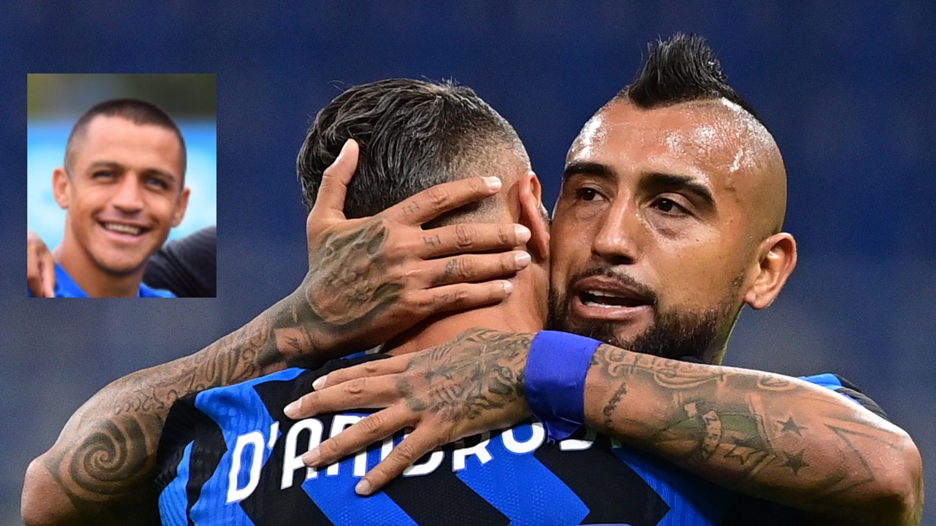 260920 Arturo Vidal y D'Ambrosio Alexis Sánchez Inter Fiorentina