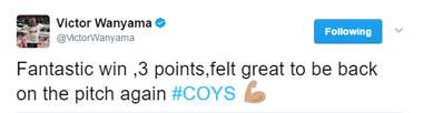 Victor Wanyama tweet