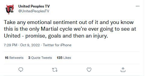 Martial tweet