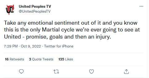 Martial tweet