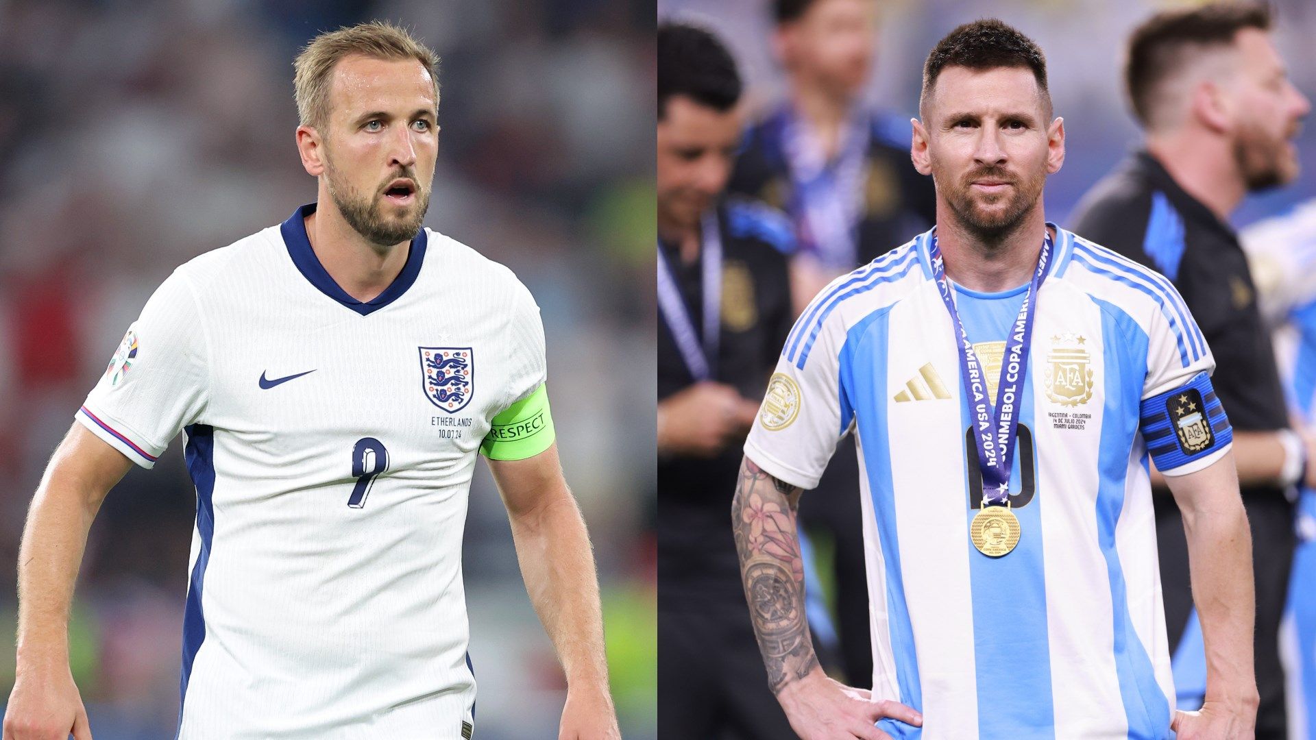 Harry Kane Lionel Messi split 2024