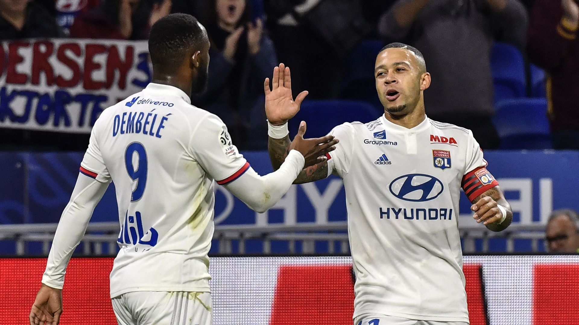 Moussa Dembele Memphis Depay Olympique Lyon