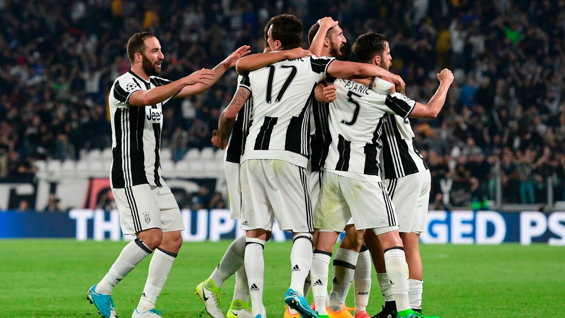 Juventus celebrating Juventus Barcelona