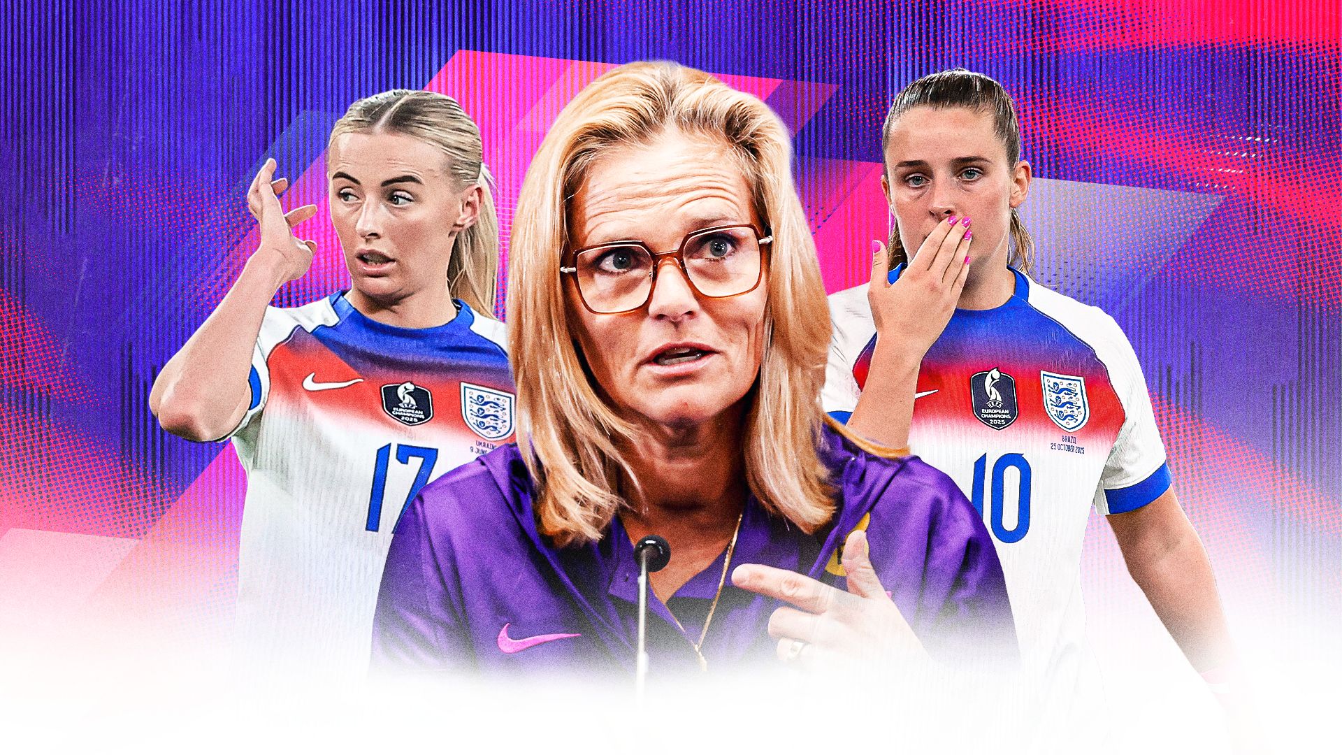 Chloe Kelly Sarina Wiegman Ella Toone England gfx 16:9