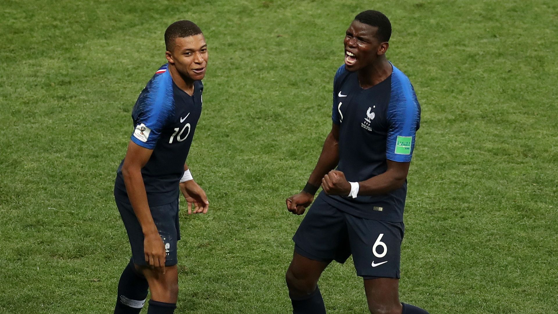 Paul Pogba Kylian Mbappe France Croatia World Cup 2018
