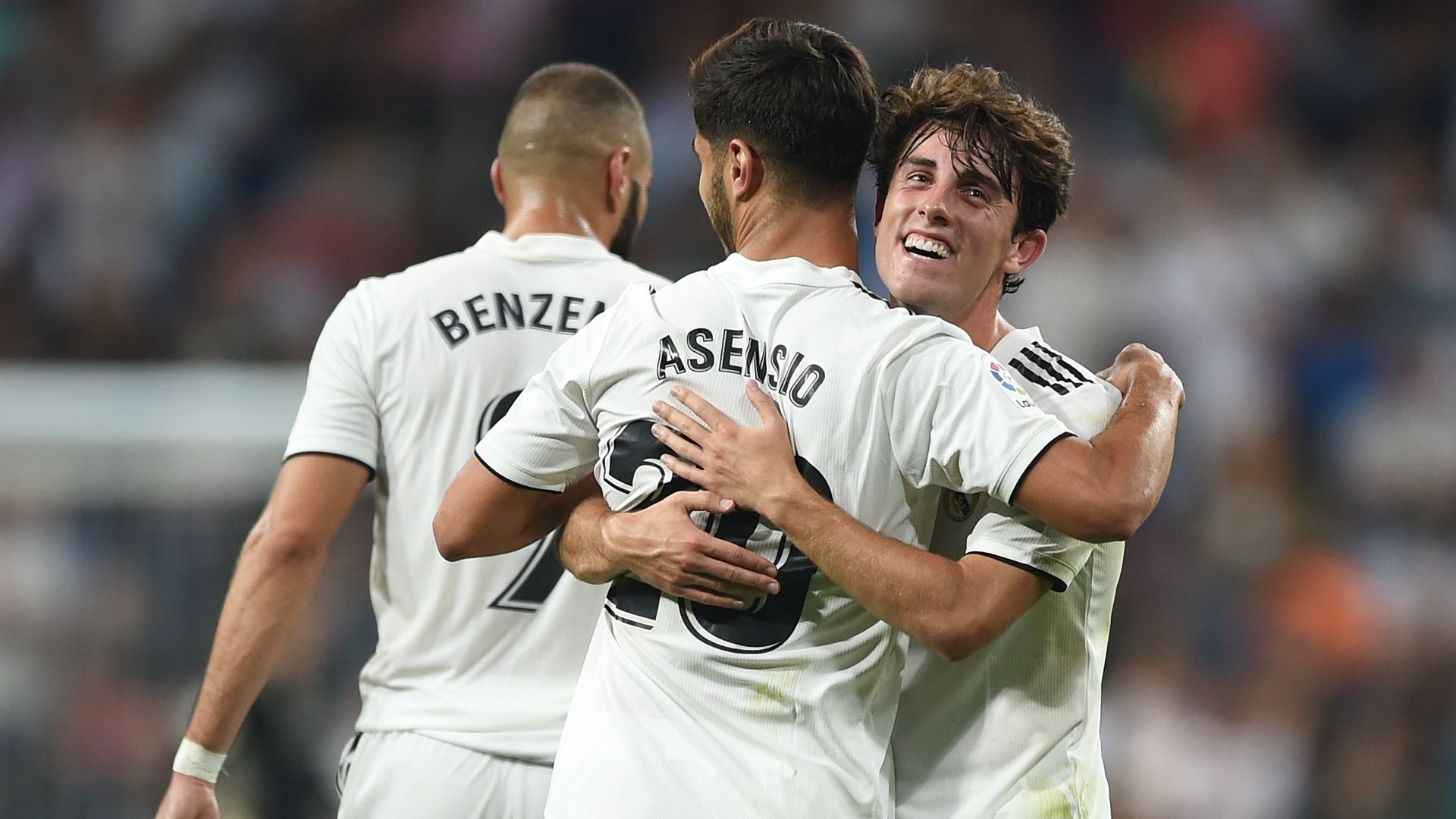 Real Madrid celebrating Real Madrid Espanyol La Liga 09232018