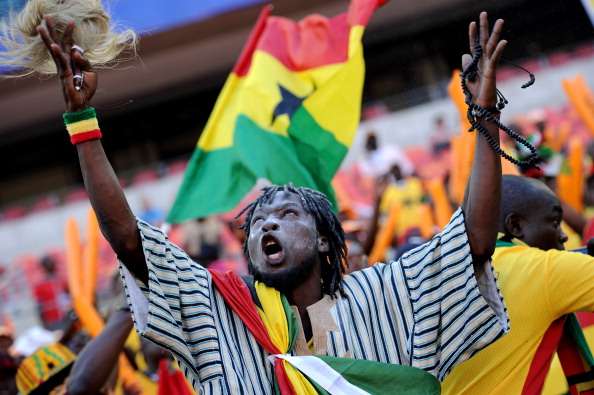 Ghana's supporter cheers prior the 2013 Africa Cup of Nations football match between Ghana and DR Congo