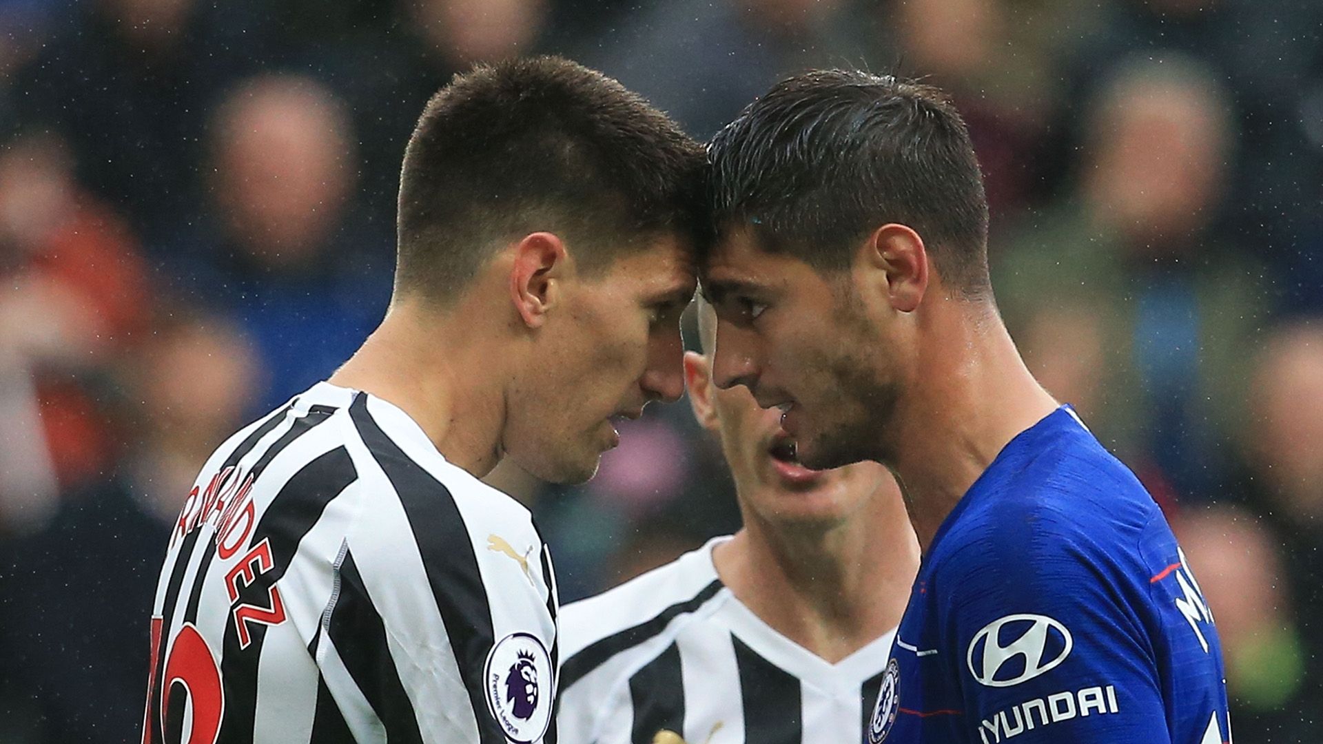 Federico Fernandez Alvaro Morata Newcastle United Chelsea Premier League 260818