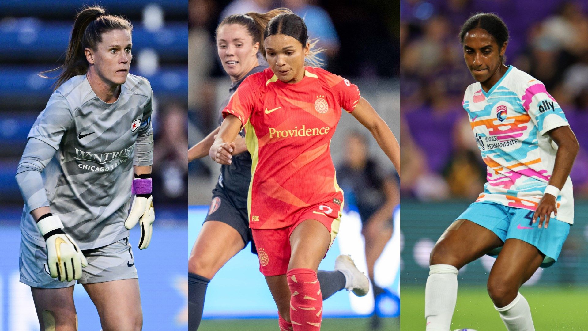 Alyssa Naeher, Sophia Smith, Naomi Girma split