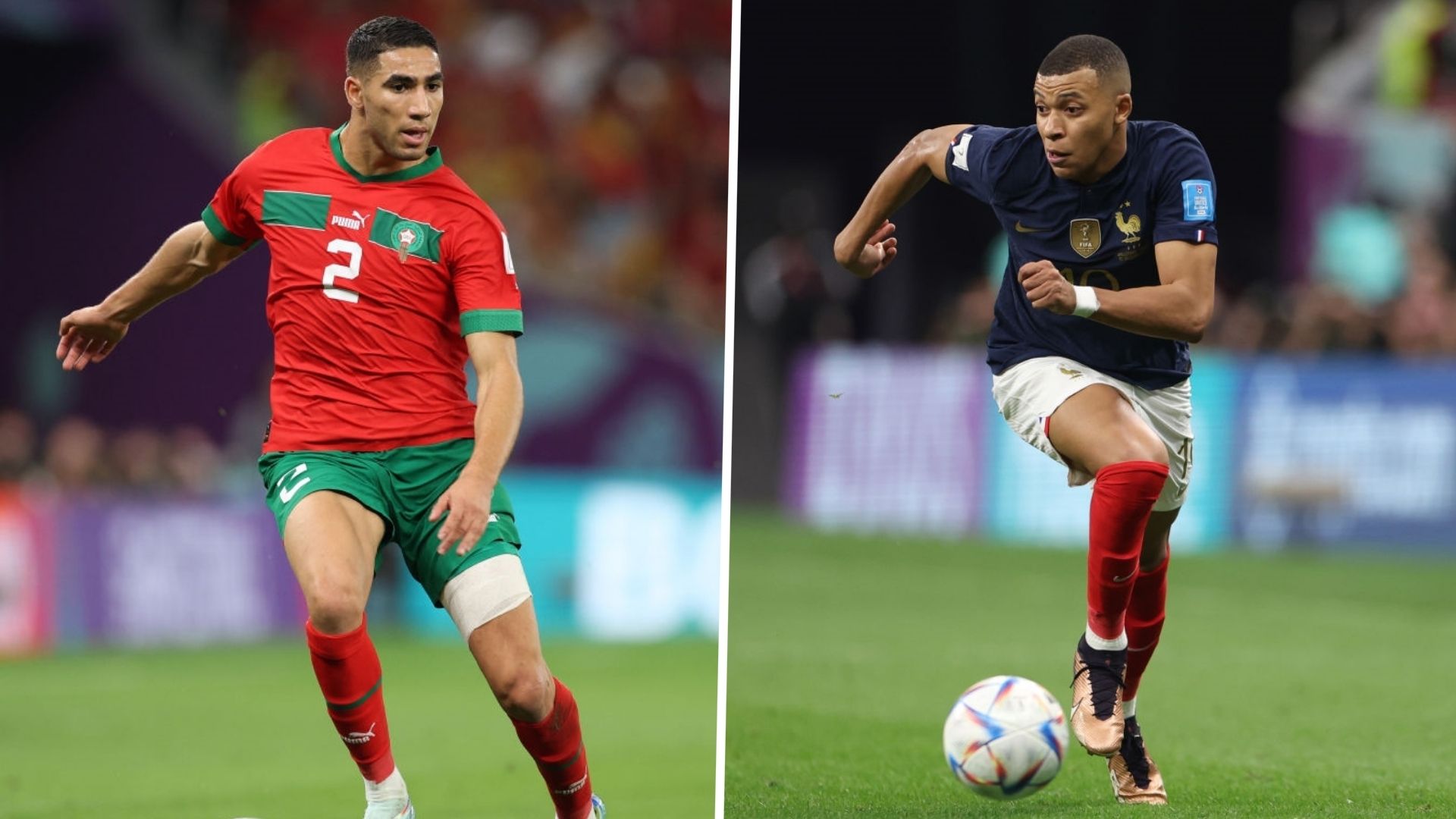 Achraf Hakimi and Kylian Mbappe.