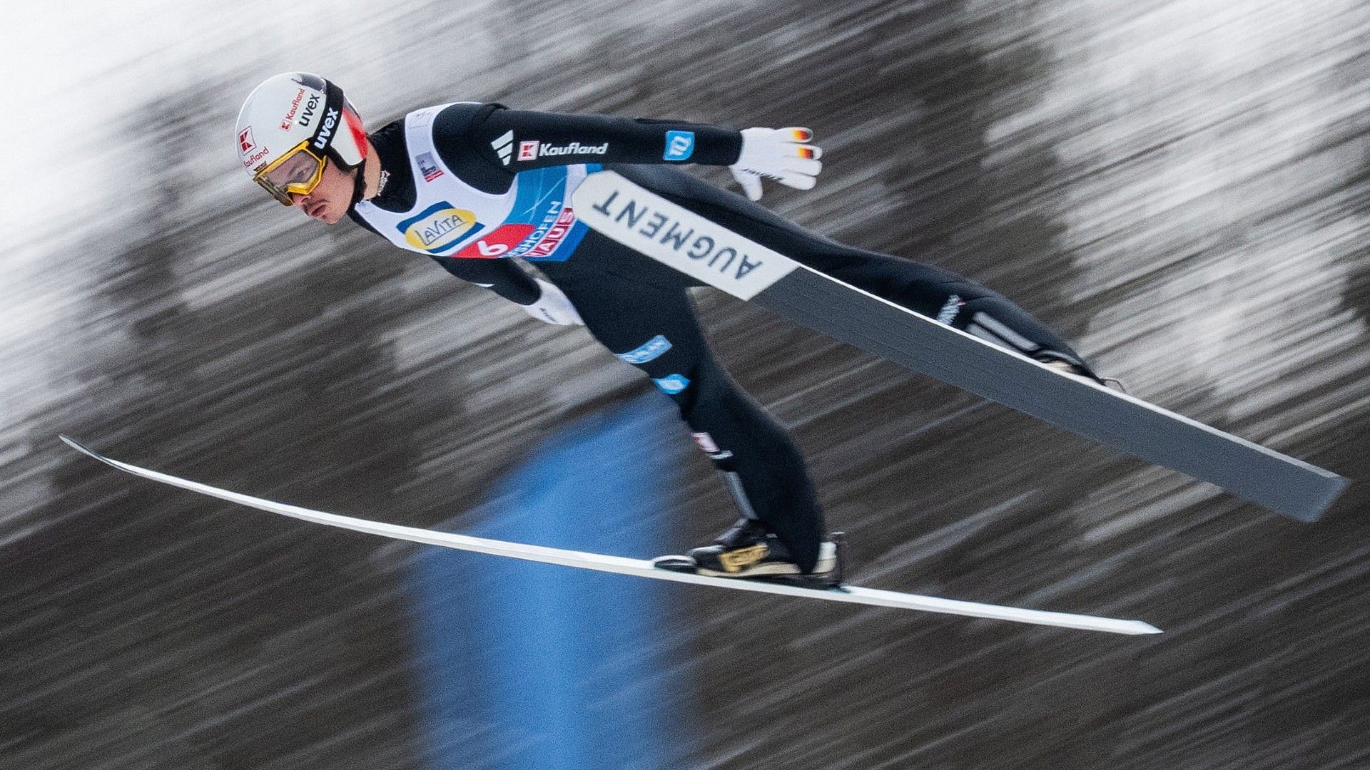 Germany's Philipp Raimund soars through the air