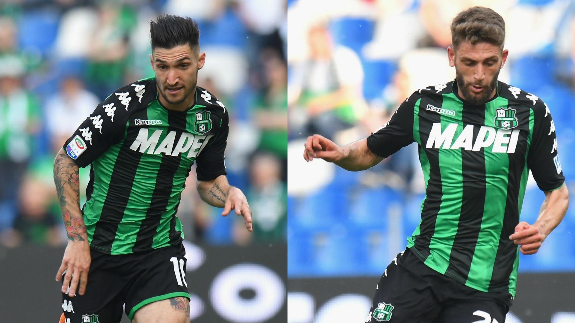 Collage Matteo Politano Domenico Berardi Sassuolo Serie A