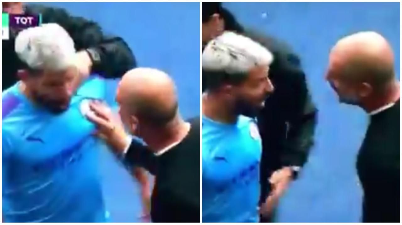 Screen Quarrel Aguero Guardiola Manchester City Tottenham Premier League 08172019