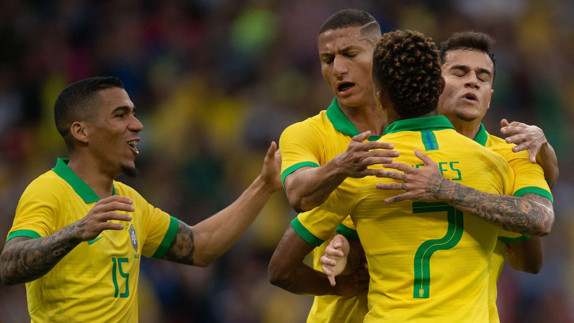 Neres Richarlison Coutinho Allan Brasil Honduras Amistoso 09062019