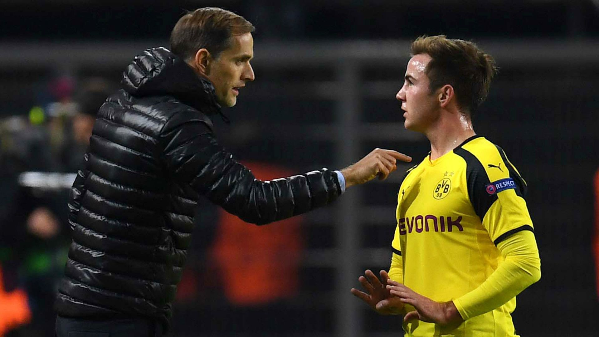 THOMAS TUCHEL MARIO GOTZE BORUSSIA DORTMUND UEFA CHAMPIONS LEAGUE 02112016