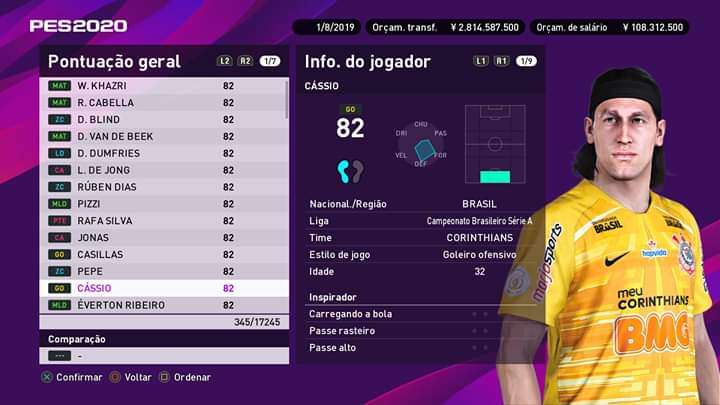 Cassio Brasileirao PES 2020