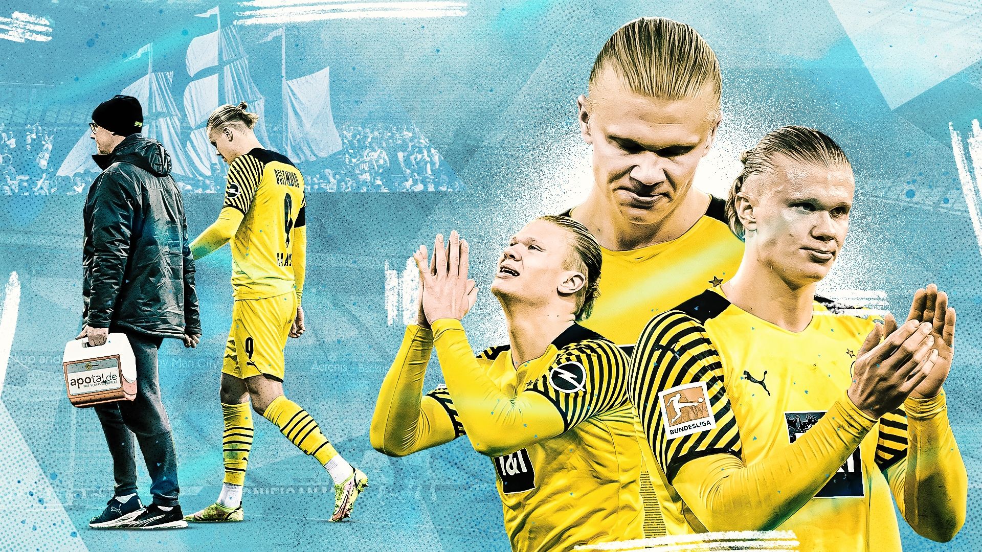 Erling Haaland Borussia Dortmund Manchester City 2022 GFX