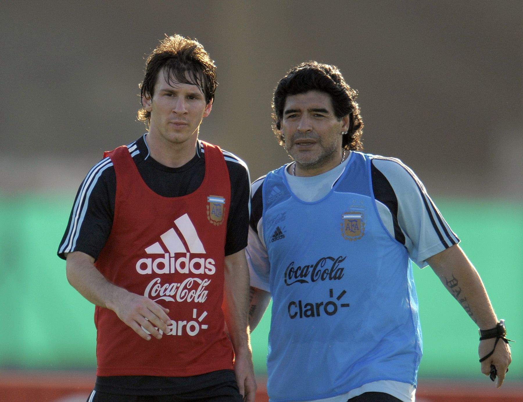 Lionel Messi and Diego Maradona