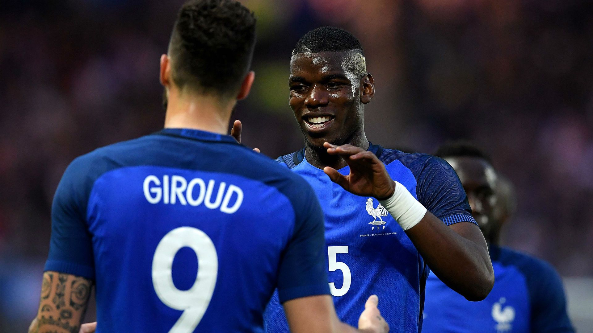 Paul Pogba Olivier Giroud France Cameroon Friendly 30052016