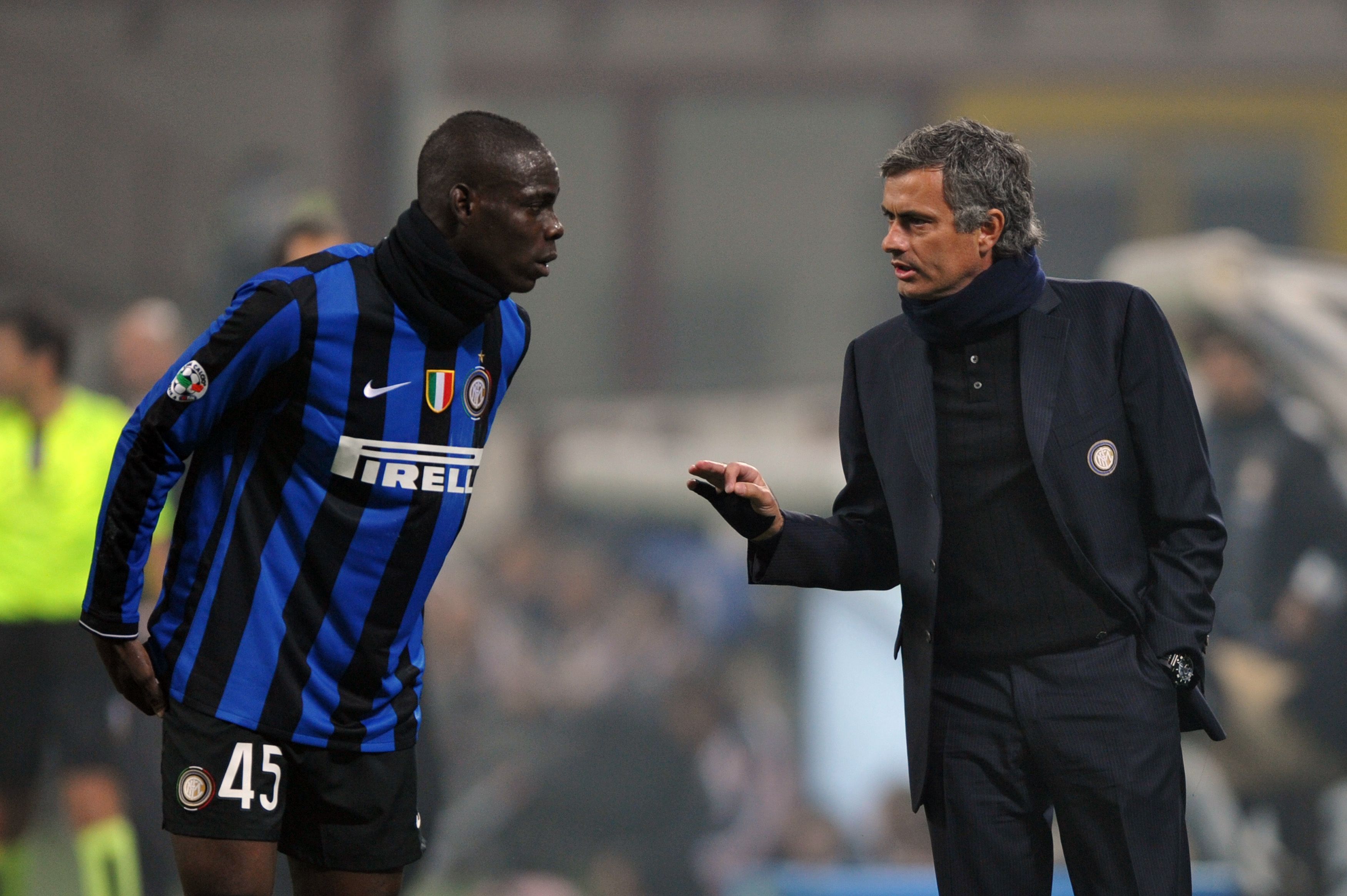 Mario Balotelli and Jose Mourinho