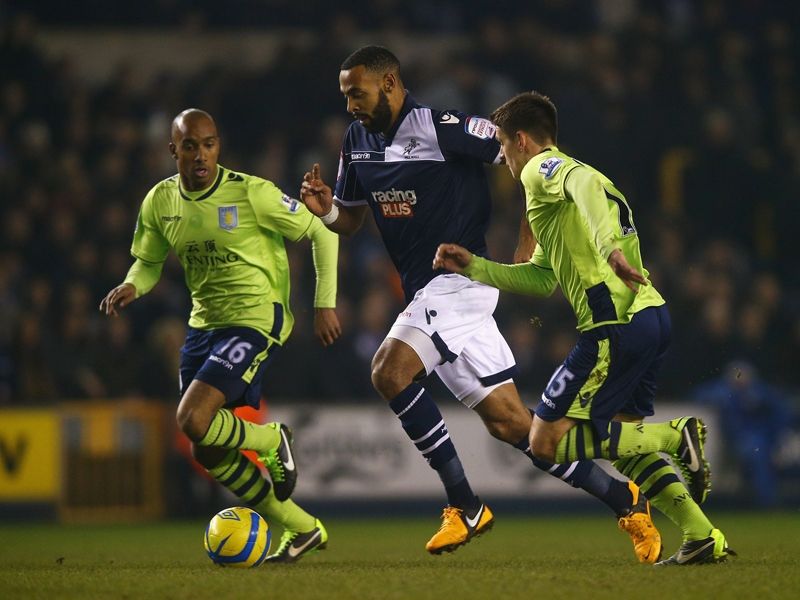 FA Cup - Millwall v Aston Villa, Liam Trotter, Fabian Delph and Ashley Westwood