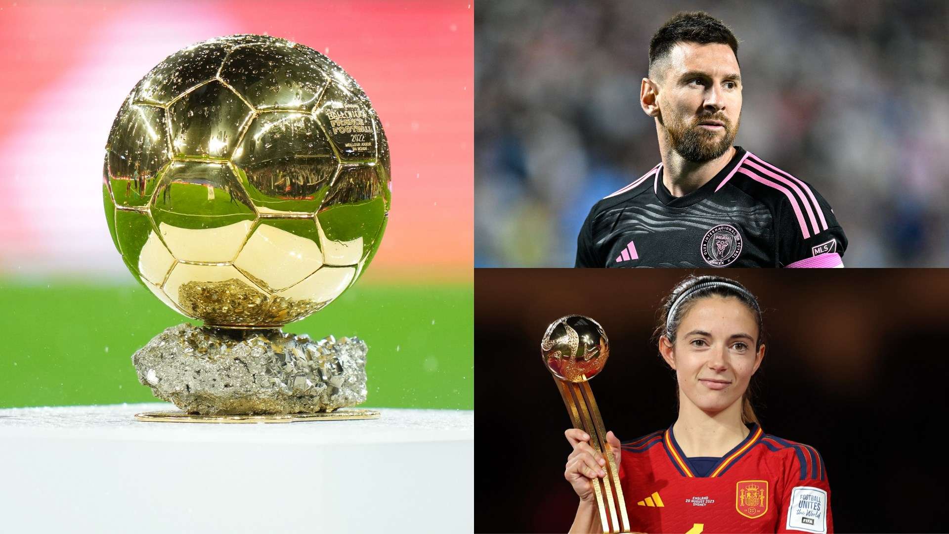 Ballon d'Or trophy Lionel Messi Aitana Bonmati