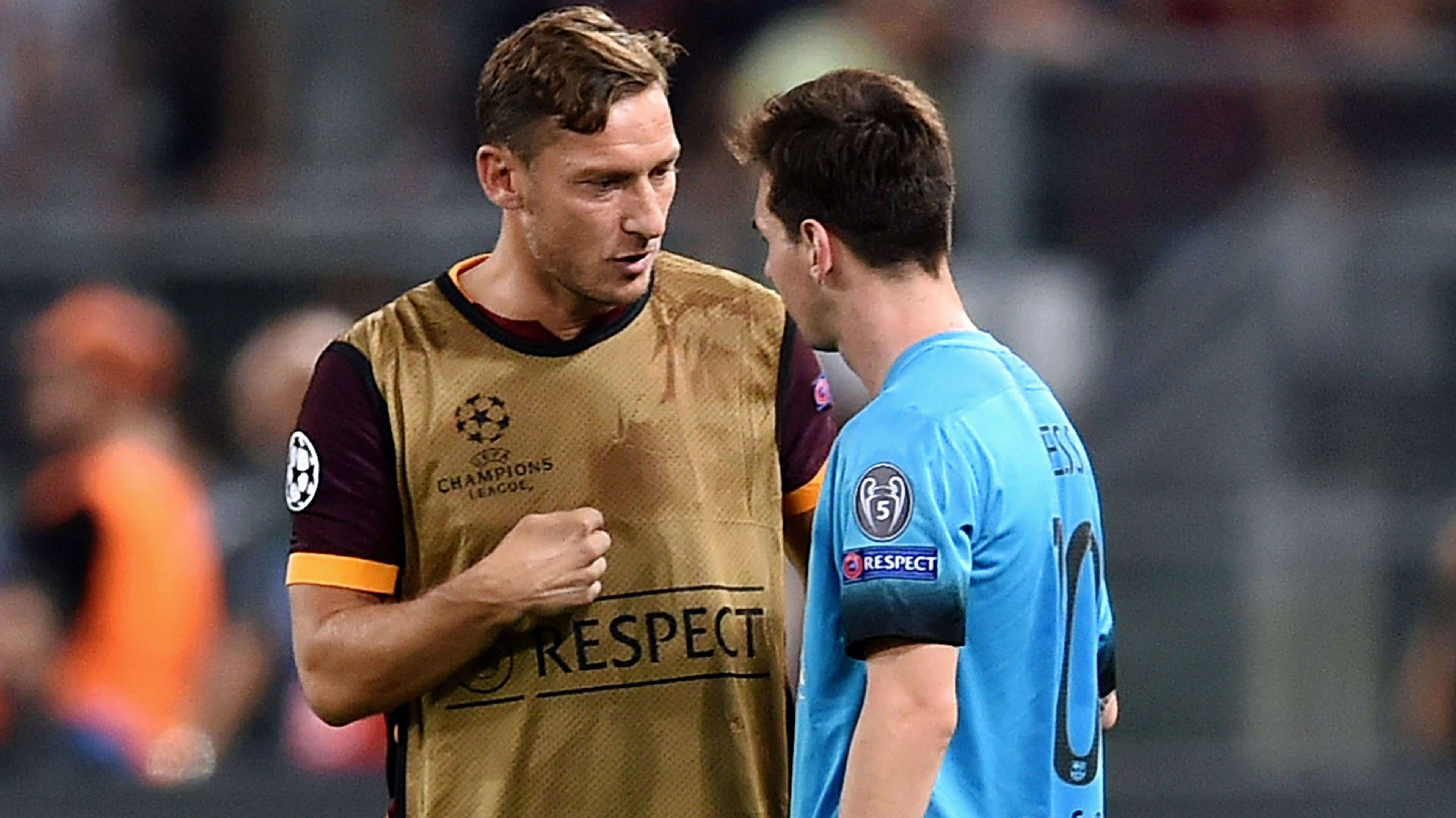 Totti Messi Roma Barcelona Champions League