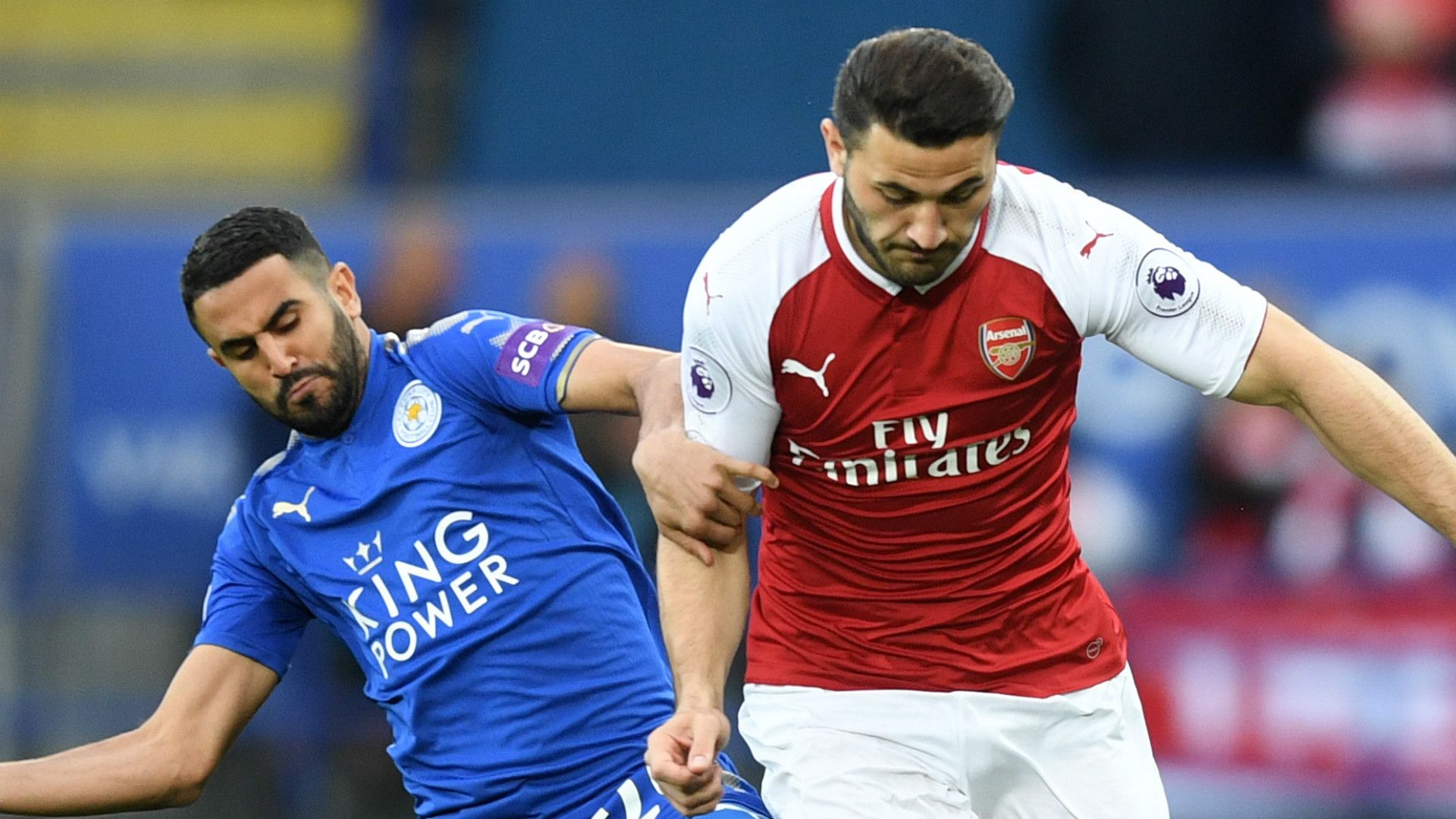 Riyad Mahrez Sead Kolasinac Leicester City Arsenal 2017-18