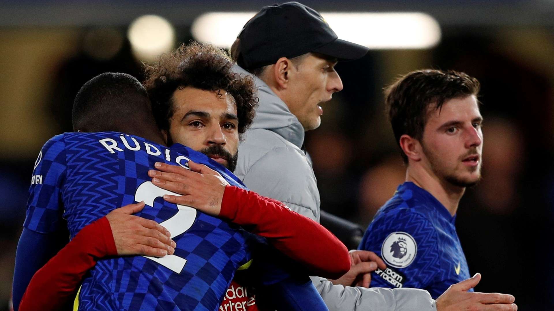 Mohamed Salah Antonio Rudiger Chelsea Liverpool 2021-22