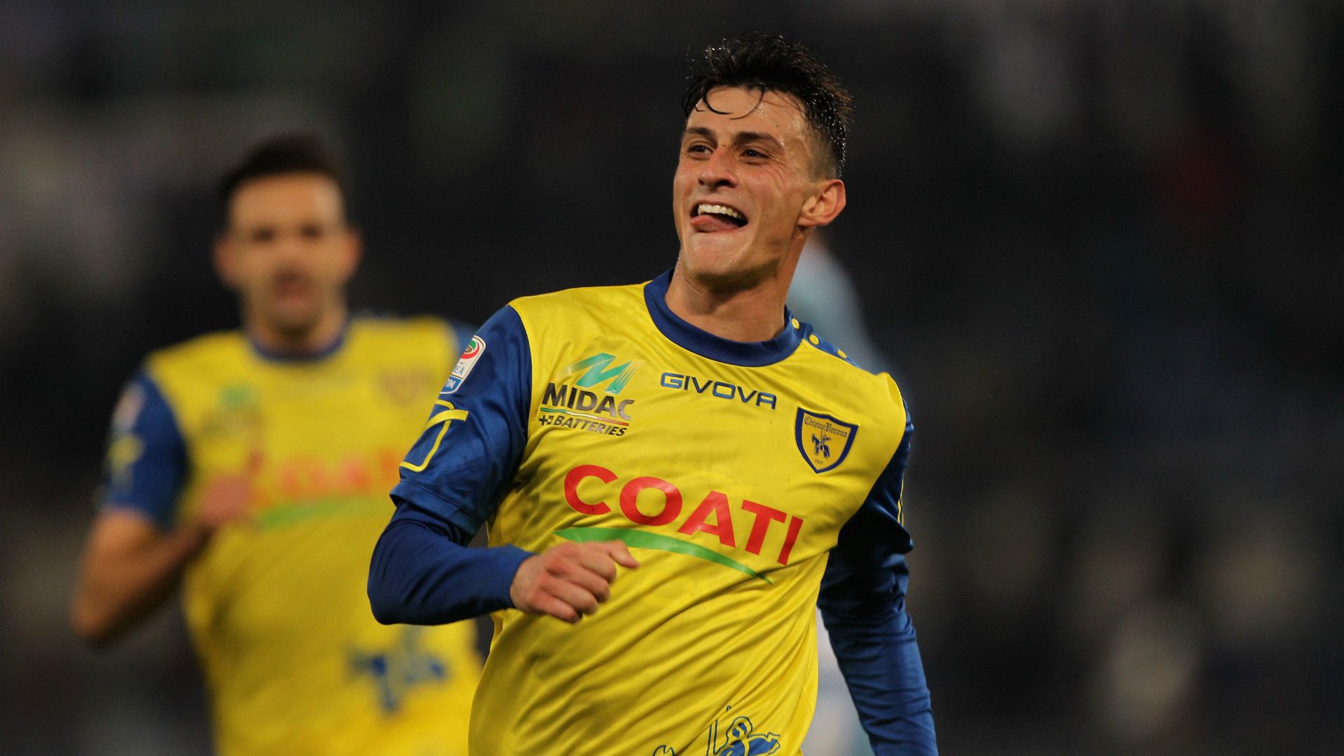 Roberto Inglese celebrating Chievo Lazio Serie A