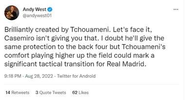 Casemiro tweet