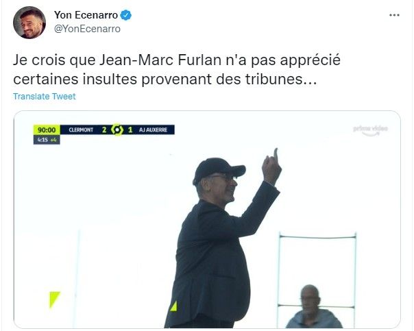 Jean-Marc Furlan middle finger Auxerre Clermont