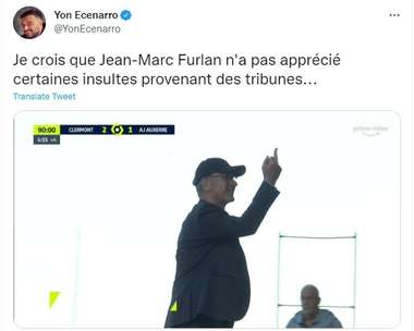 Jean-Marc Furlan middle finger Auxerre Clermont