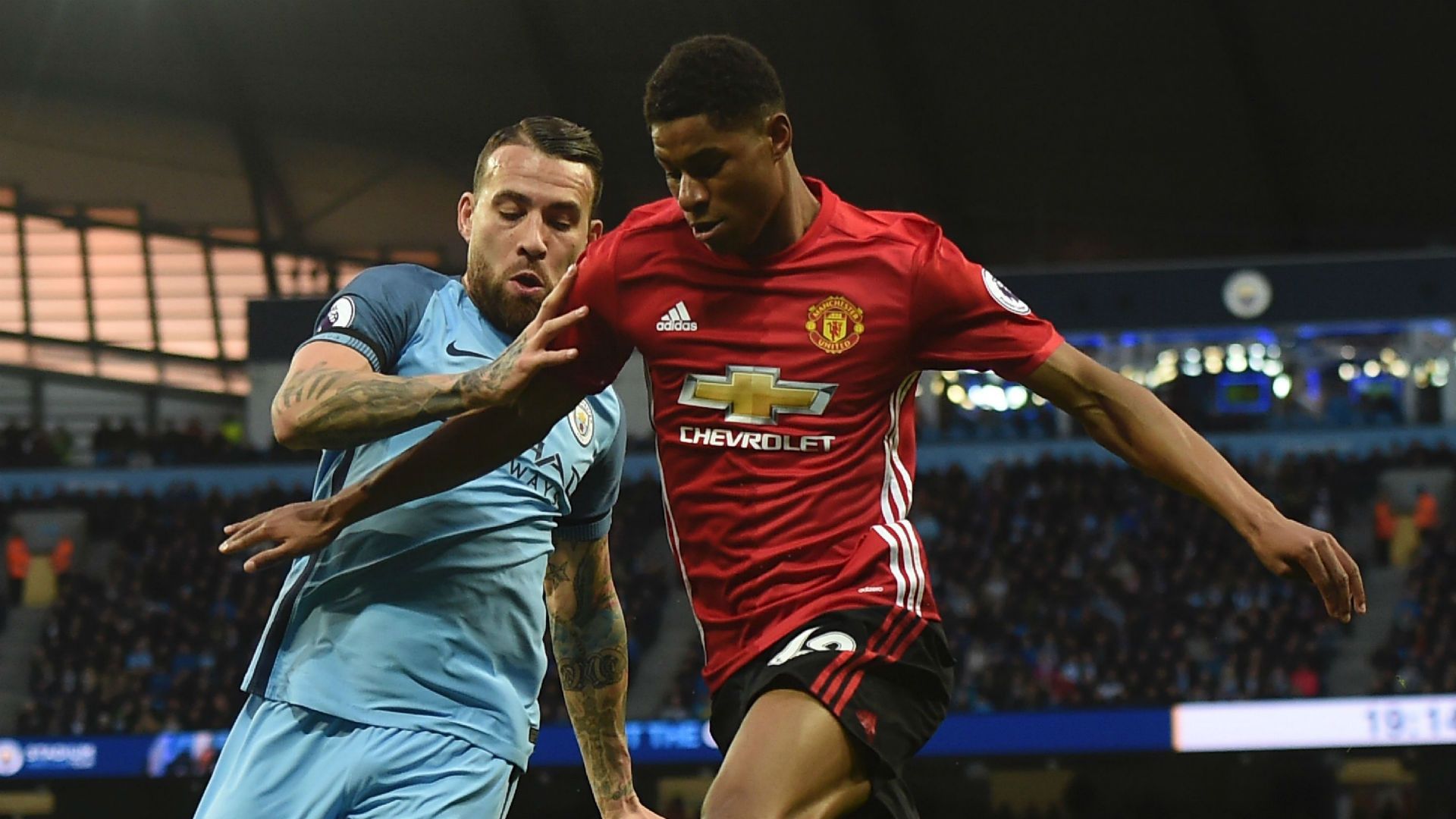 Nicolas Otamendi Manchester City Marcus Rashford Manchester United