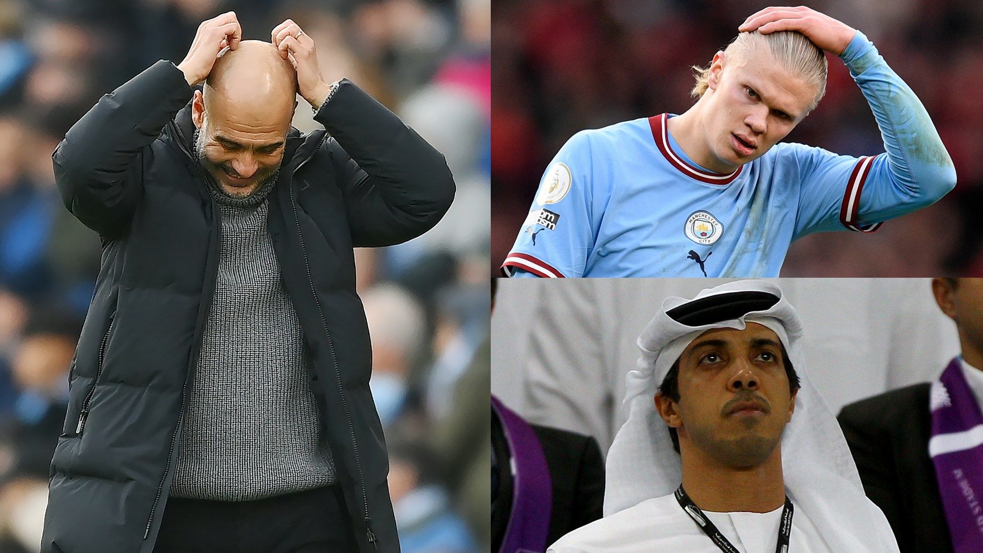 Pep Guardiola Erling Haaland Sheikh Mansour Man City