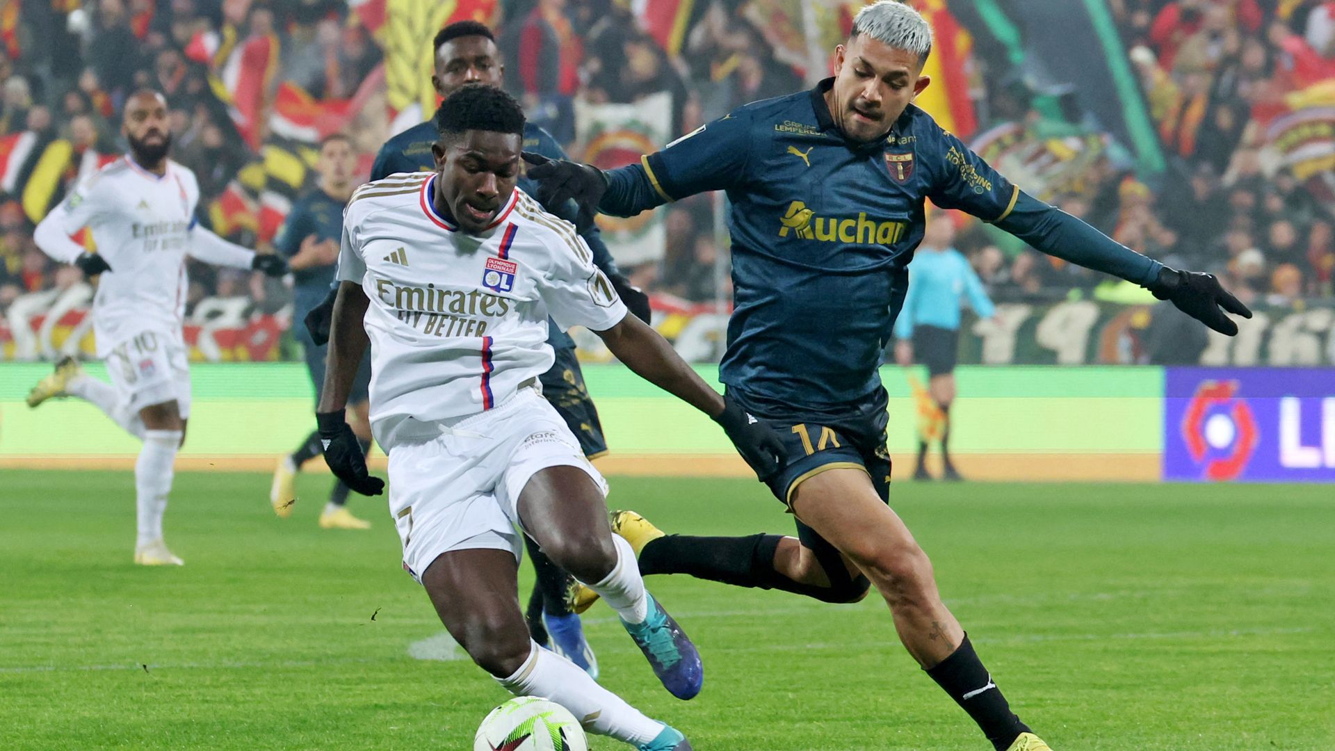 Ernest Nuamah Facundo Medina Lens Lyon Ligue 1 02122023