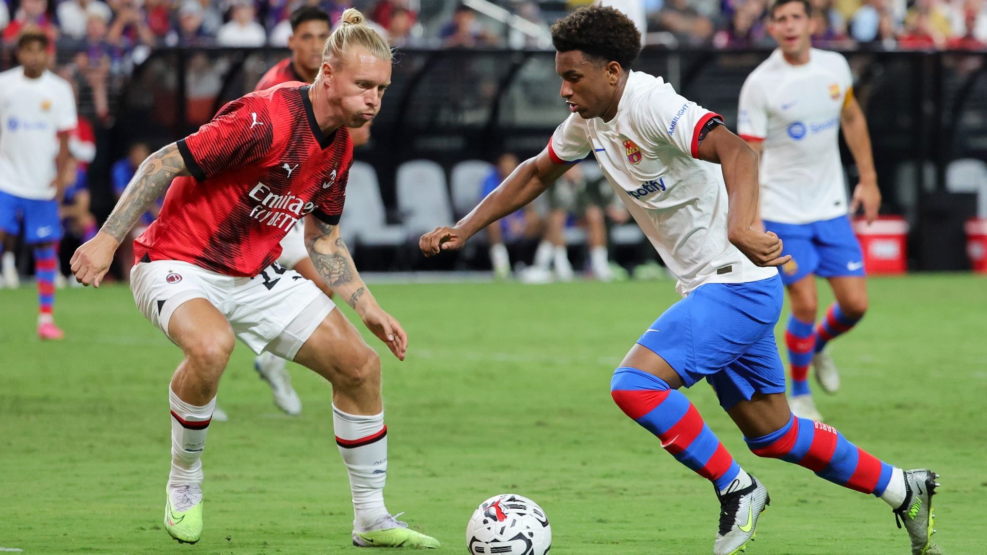 Kjaer Balde Milan Barcelona Soccer Champions Tour 2023