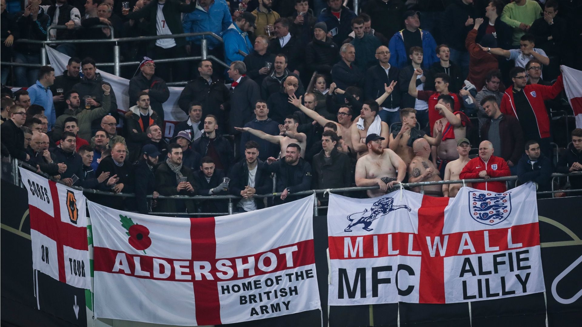 England fans in Dortmund, Germany - England, 03222017