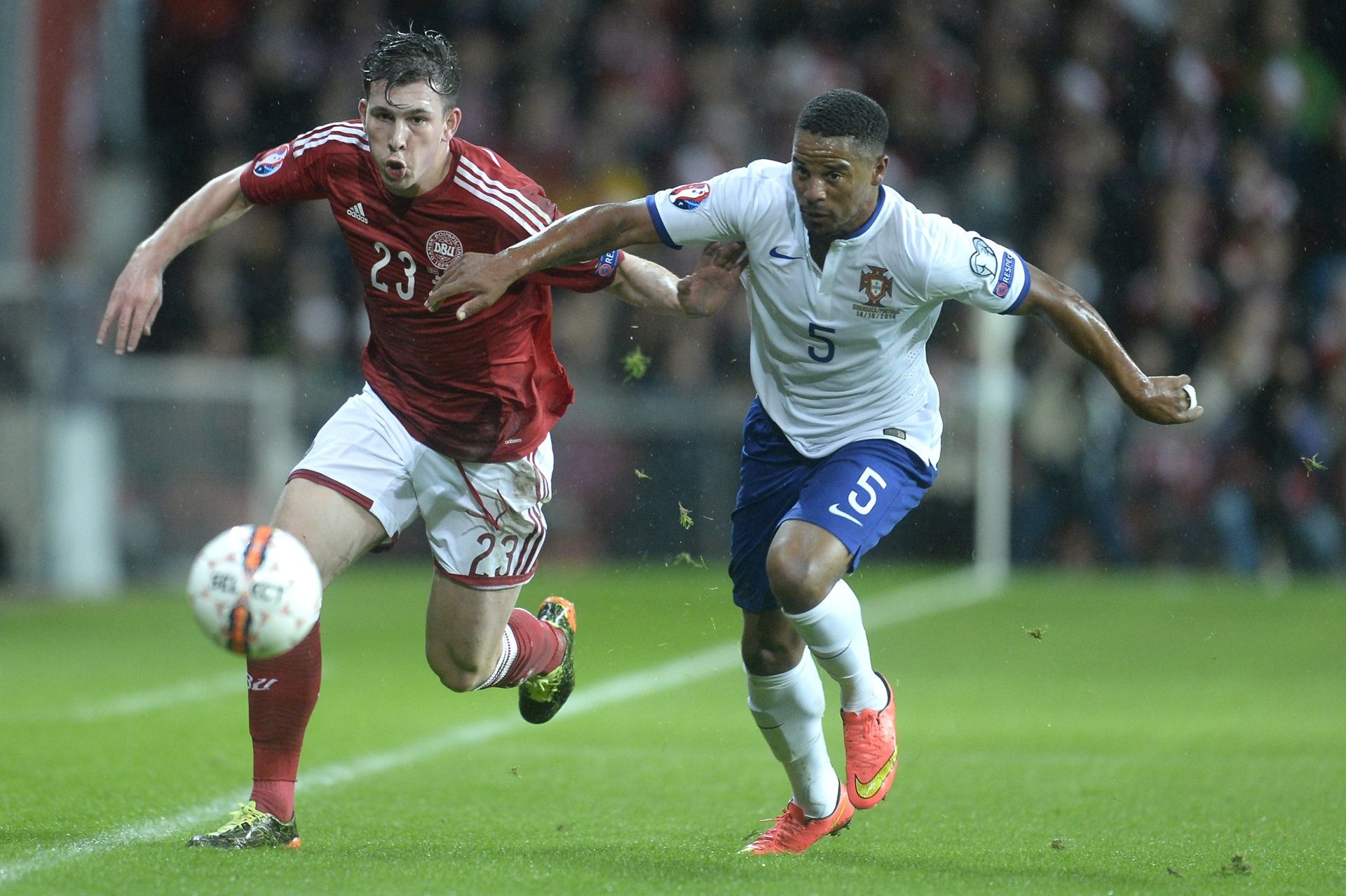 Hojbjerg Tiago Denmark Portugal EC Qualification 10142014