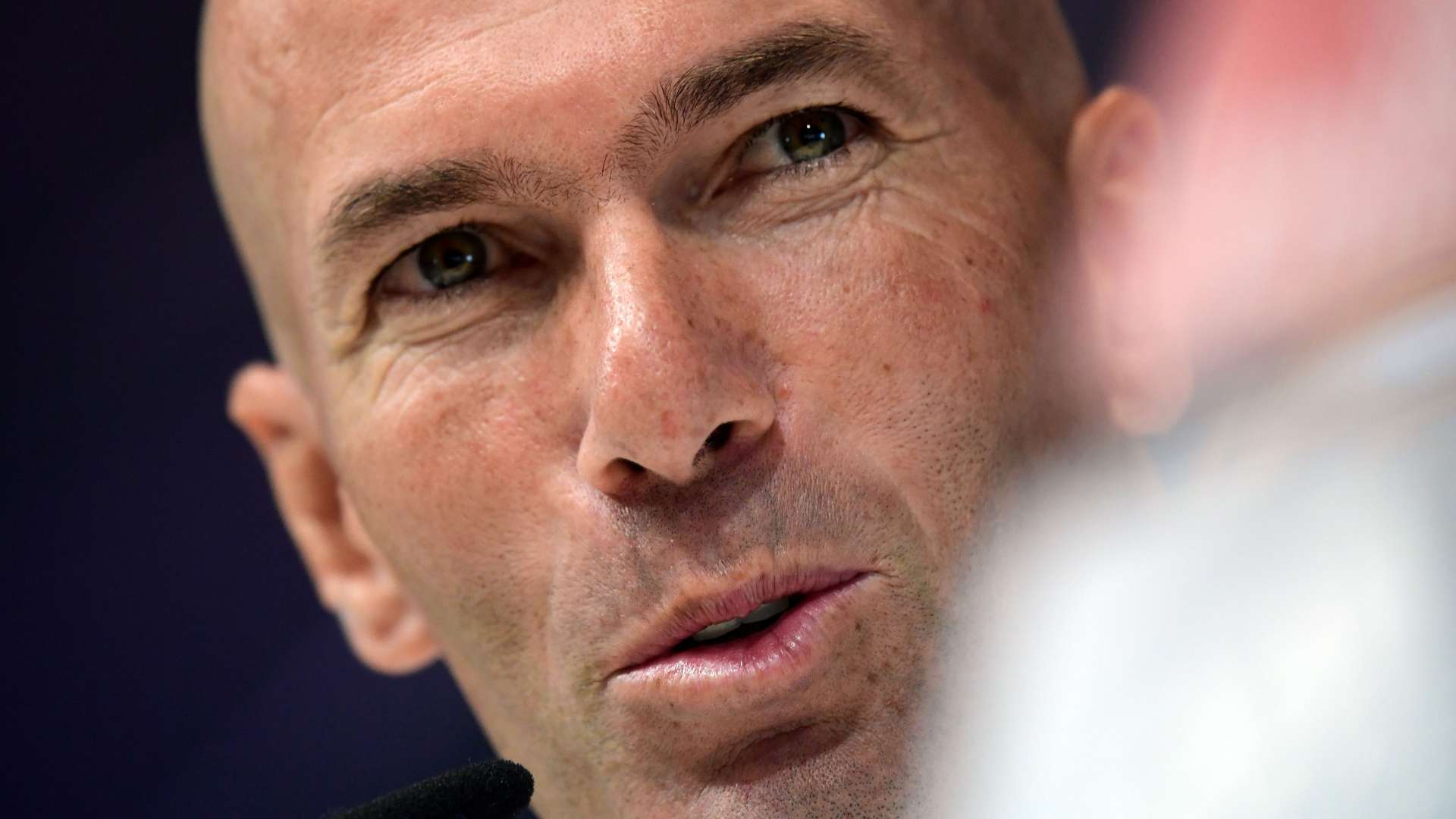 Zinedine Zidane, Real Madrid coach, during a press conference in 2019-20 season