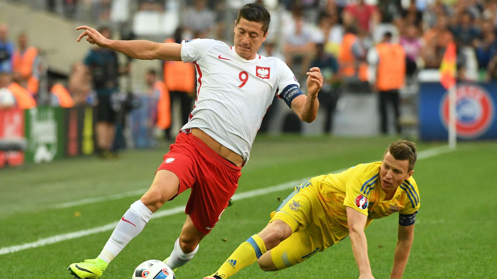 Lewandowski Ukraine Poland Euro 2016 06212016