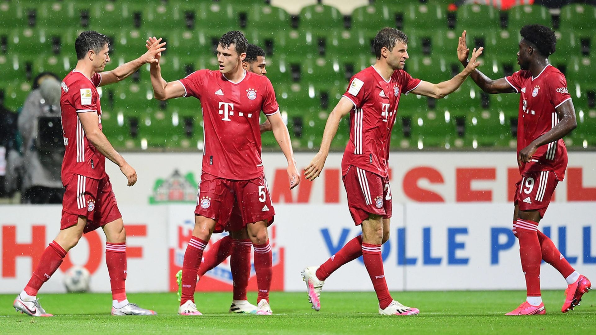Bayern Munich goal celebration vs Werder Bremen