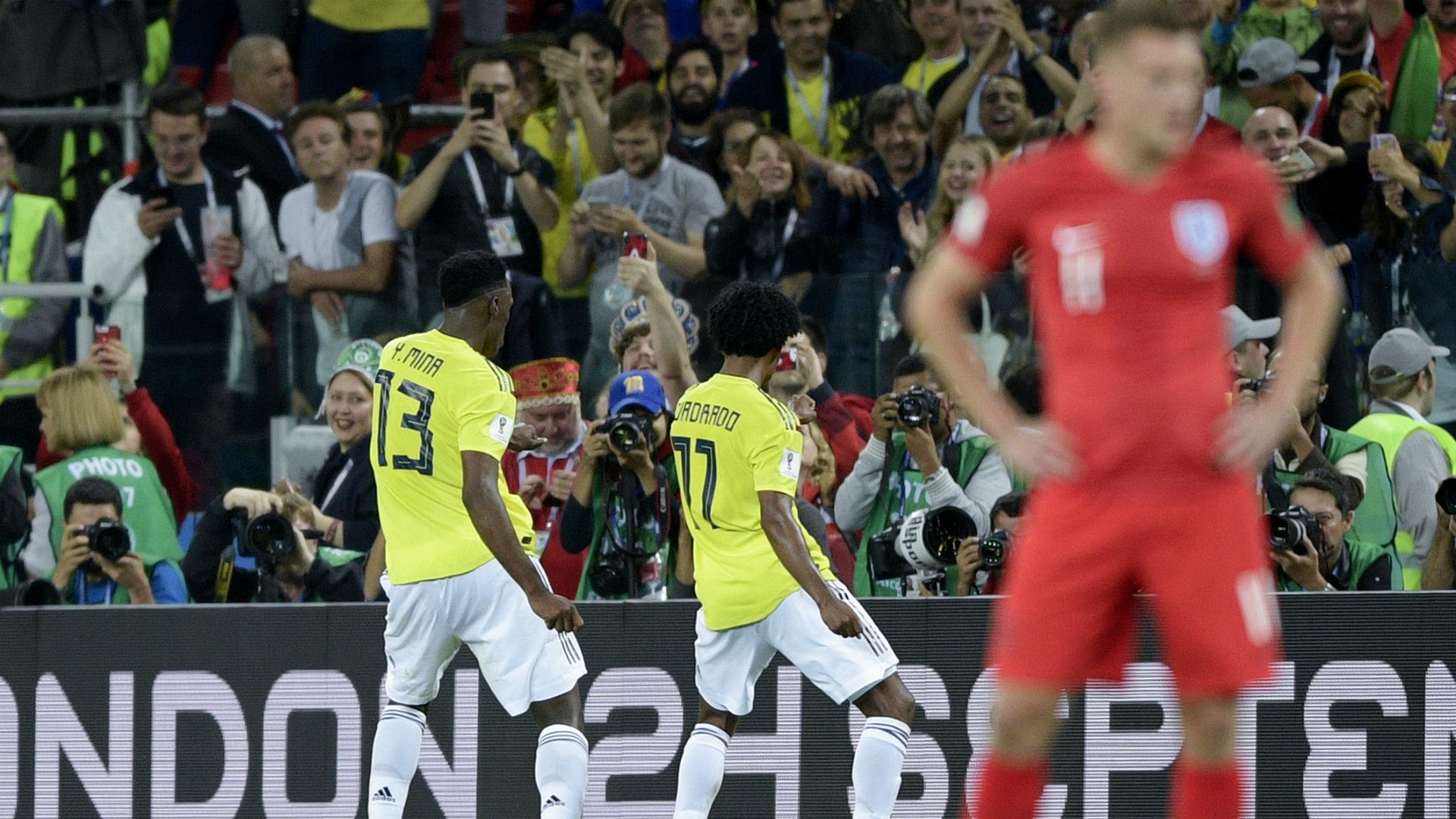 Yerry Mina Juan Cuadrado Colombia England WC Russia 03072018