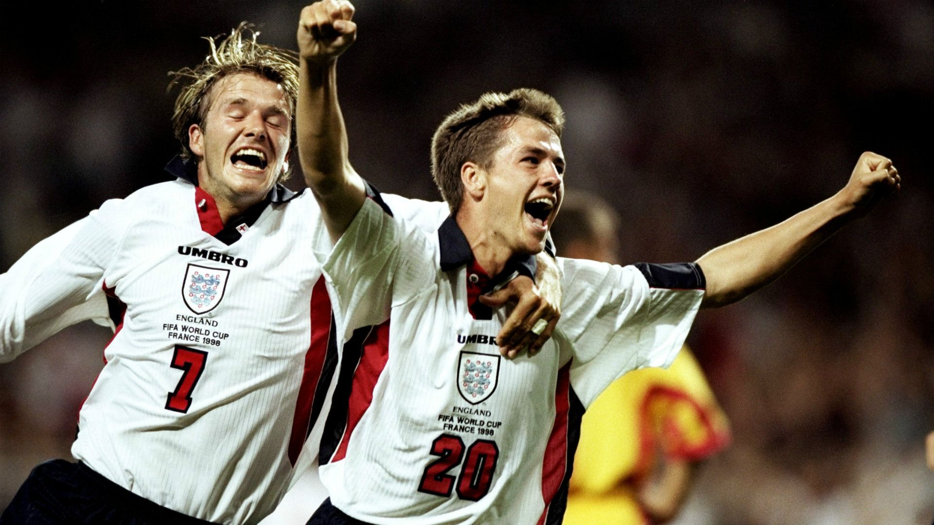 David Beckham Michael Owen England Romania FIFA World Cup 1998