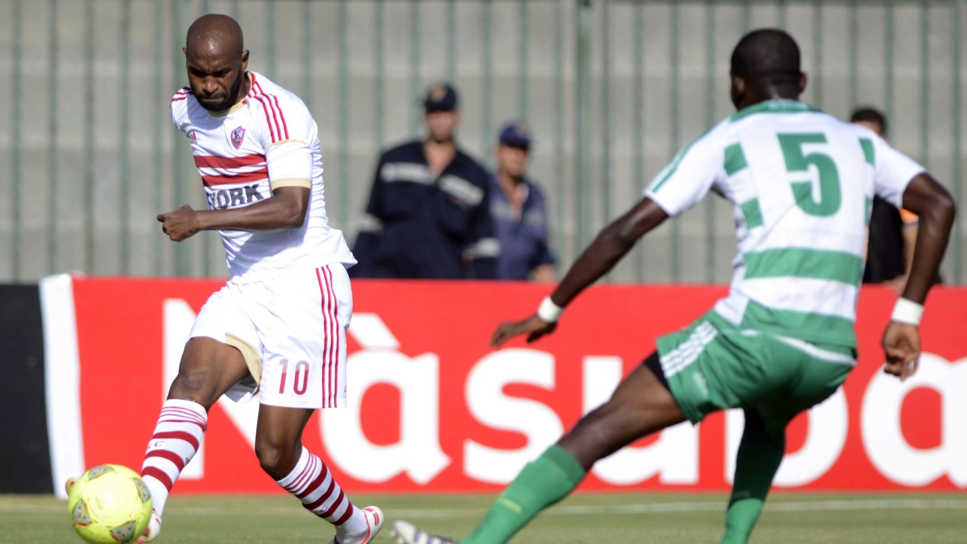 Shikabala of Zamalek and AC Leopards' Boris Moubhibo Ngonga