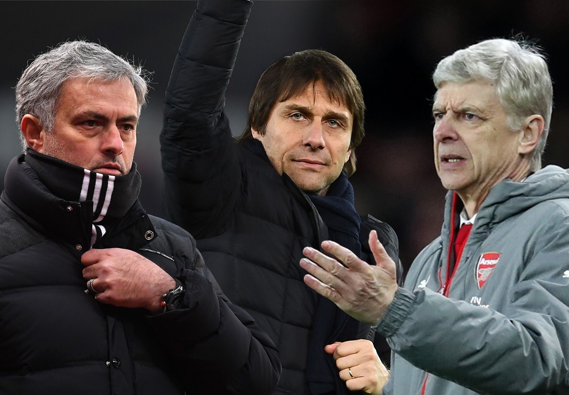 Mourinho Conte Wenger composite