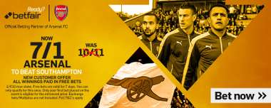 GFX Arsenal Southampton enhanced betting