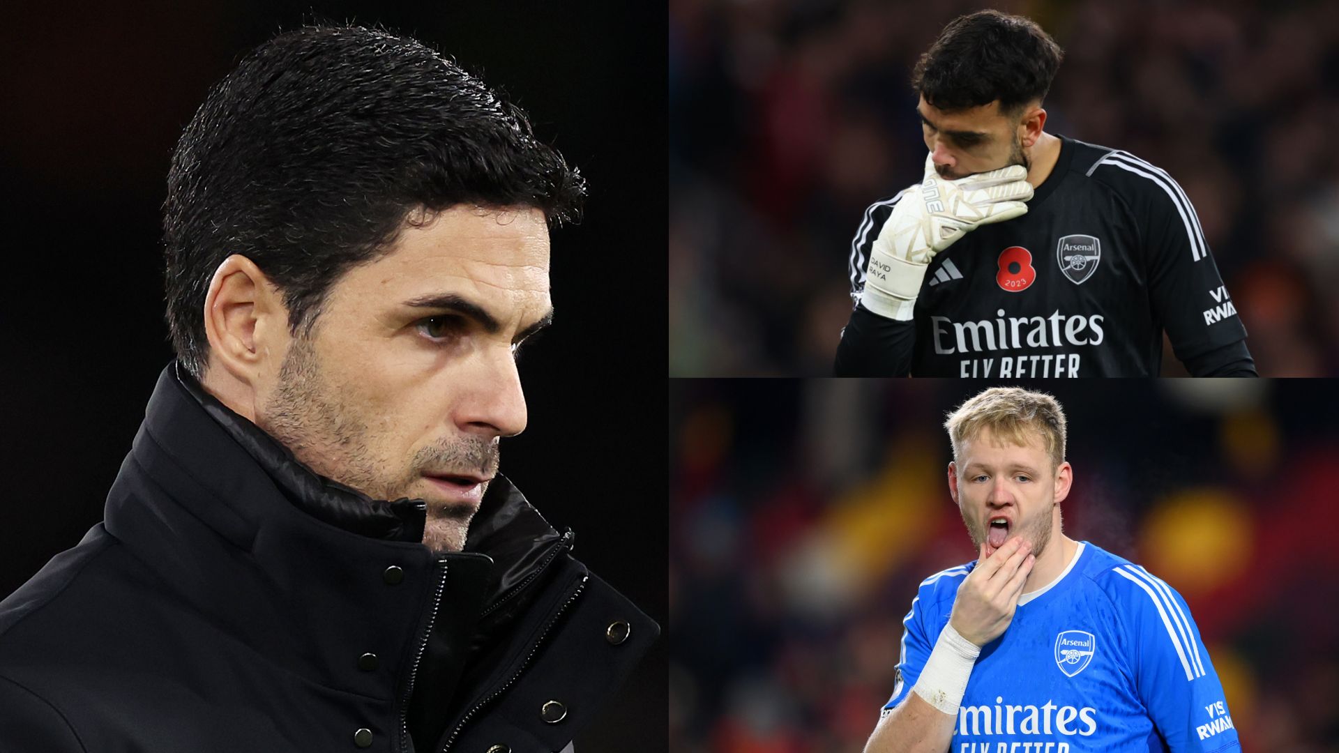 Mikel Arteta Aaron Ramsdale David Raya Arsenal split
