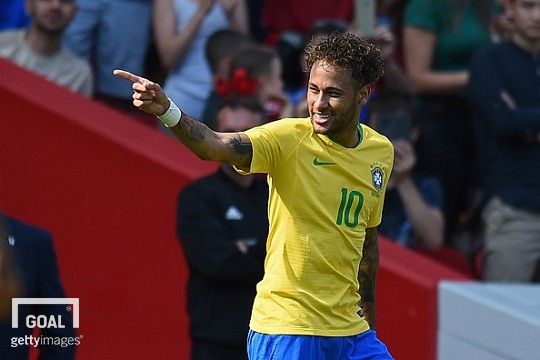 3일(한국시간) 브라질과 크로아티아의 평가전에 선발로 나선 네이마르. 사진=게티이미지