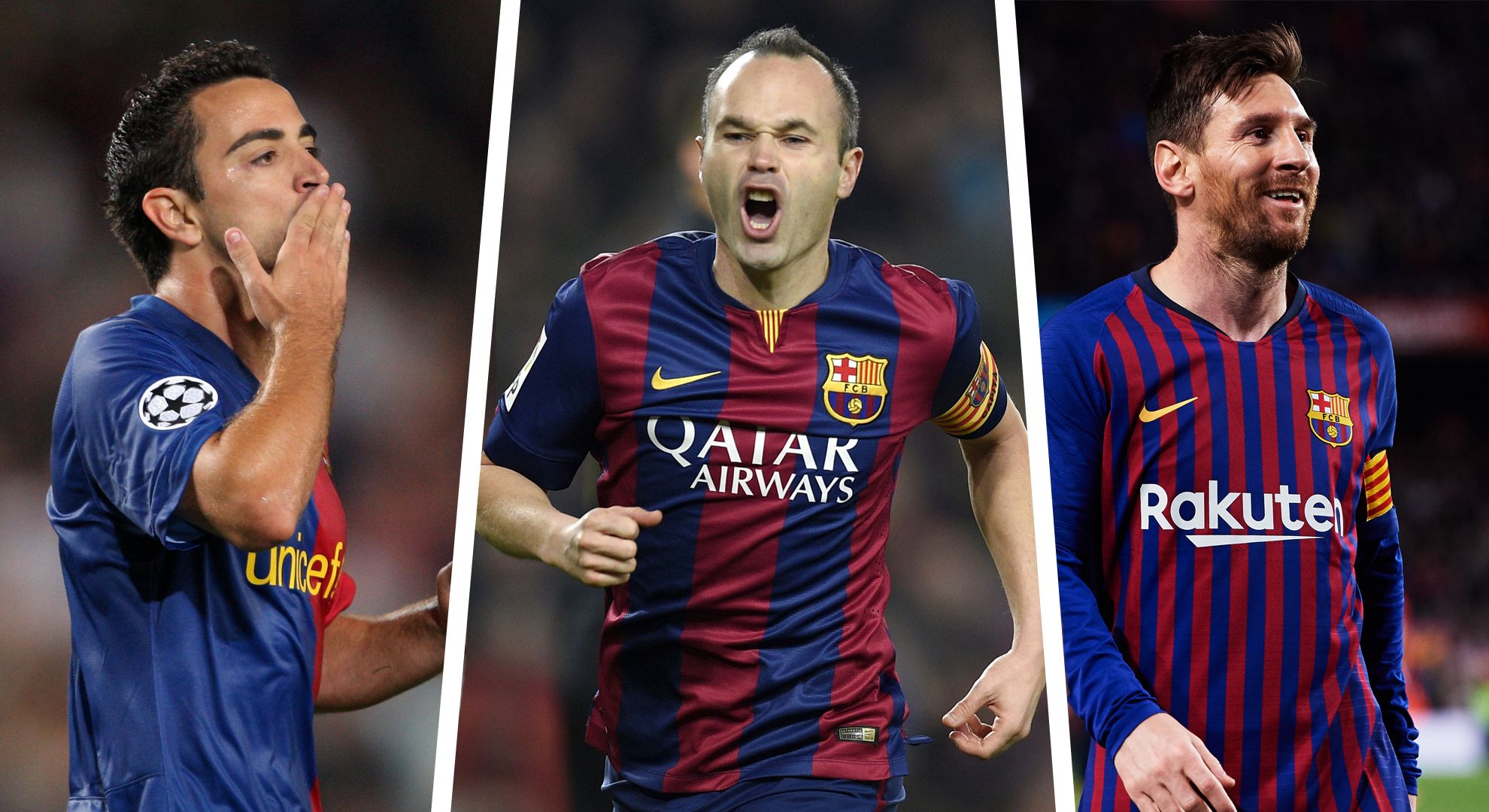 Xavi Lionel Messi Andres Iniesta Barcelona